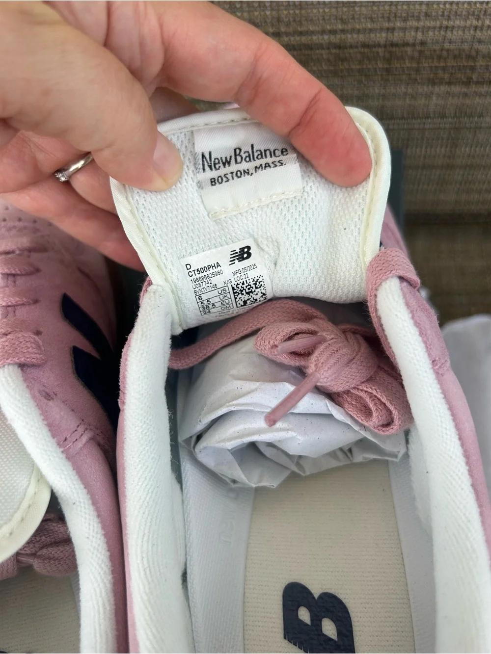 Brand New Balance T500 size 7.5 Pink Blue Suede Sneakers trainers shoes tennis